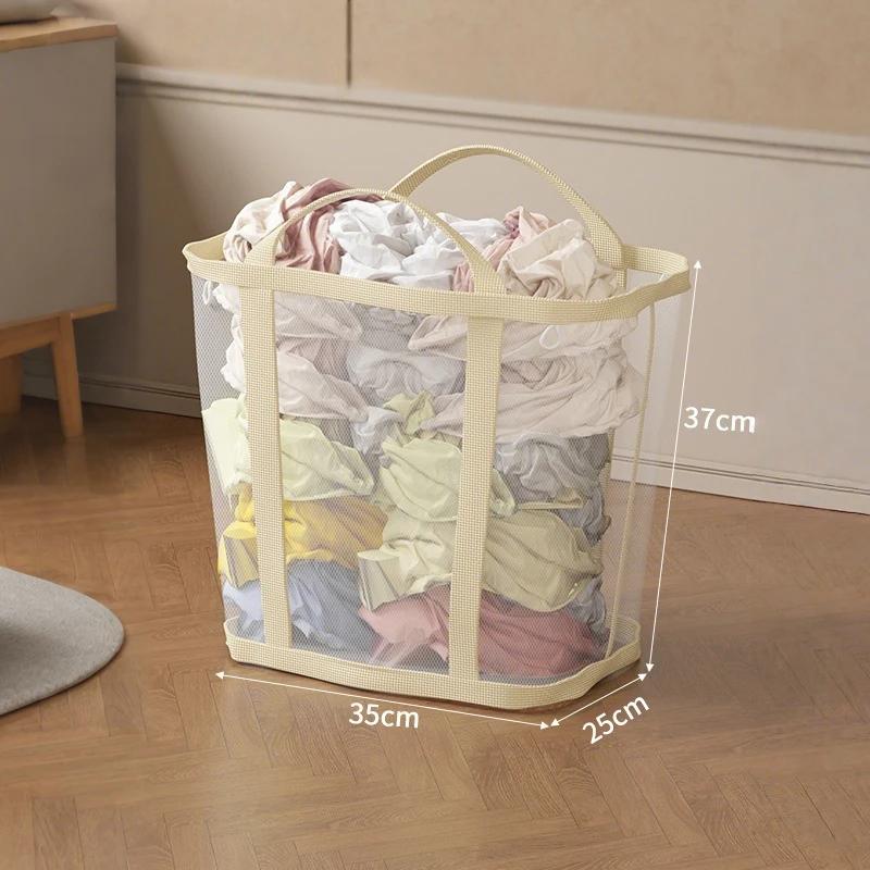 1pc Folding Laundry Basket Toys Storage Bag Dirty Clothes Organizer Bags  With Handle Clothes Storage Basket Home Organizer