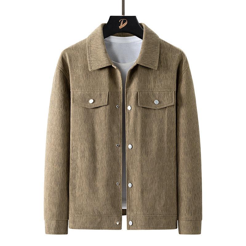 

Весенне-осенняя куртка высокого класса Мужская свободная и универсальная модная куртка Куртка с лацканами Мужская верхняя куртка 5XL