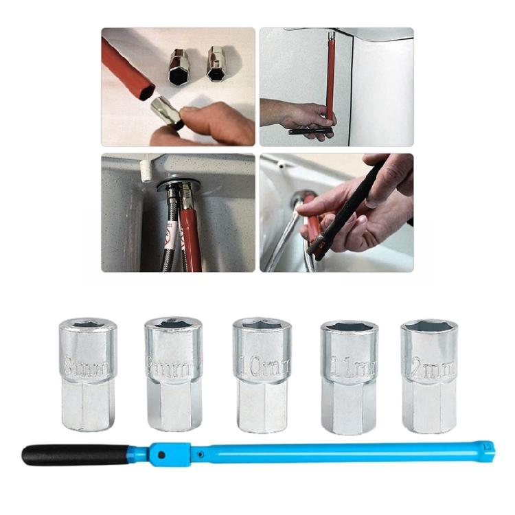8-12Mm Sink Wrench Set Valves Removal Plumber Tool For Tight Space Plumbing And Valves Adjustments Easy Nut Removal