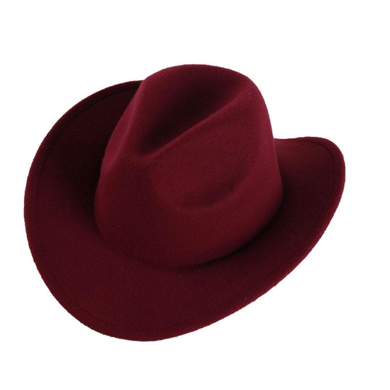 Western Denim Crimped Hat Retro Woolen Jazz Hat Felt Top Hat For Men And Women