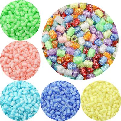 115Pcs Acrylic Barrel Beads Cylindrical Loose Spacer Beads For DIY Handmade Bracelet Necklace Jewelry Making Accessories