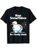 Unisex T-shirt Humorous Snowman The Real Process of Snowflake Birth Christmas T-Shirt - Sturdy holiday shirt decora