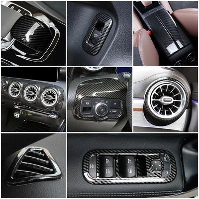 Pour Mercedes Benz CLA Classe C118 W118 CLA180 CLA200 CLA220 CLA260 Pièce de console centrale de voiture Garniture de rénovation en fibre de carbone anti-rayures