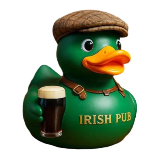 

Ирландский паб фигурка утки пьющей в кепке статуэтка зеленой утки смола скульптура животного украшение декор для дома офиса бара Duck
