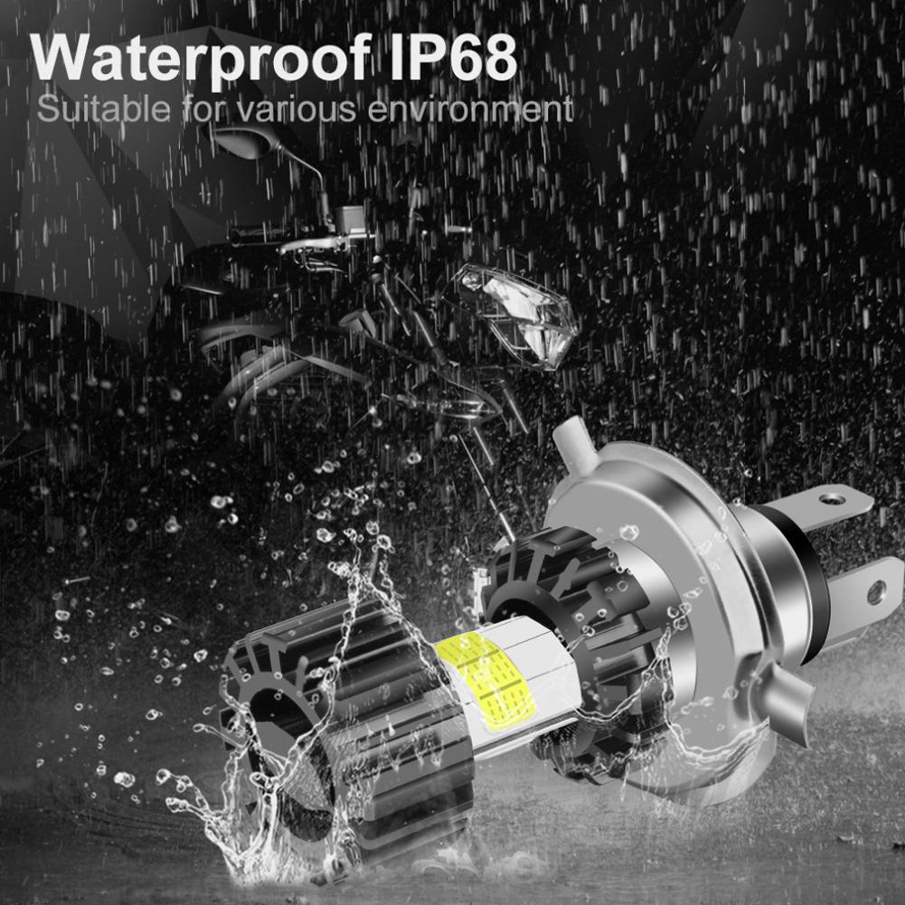 12V-80V 8 Sides COB Super Bright LED Motorcycle Headlight H4 BA20D Bulbs Waterproof High Low Lamp Scooter Fog Lights