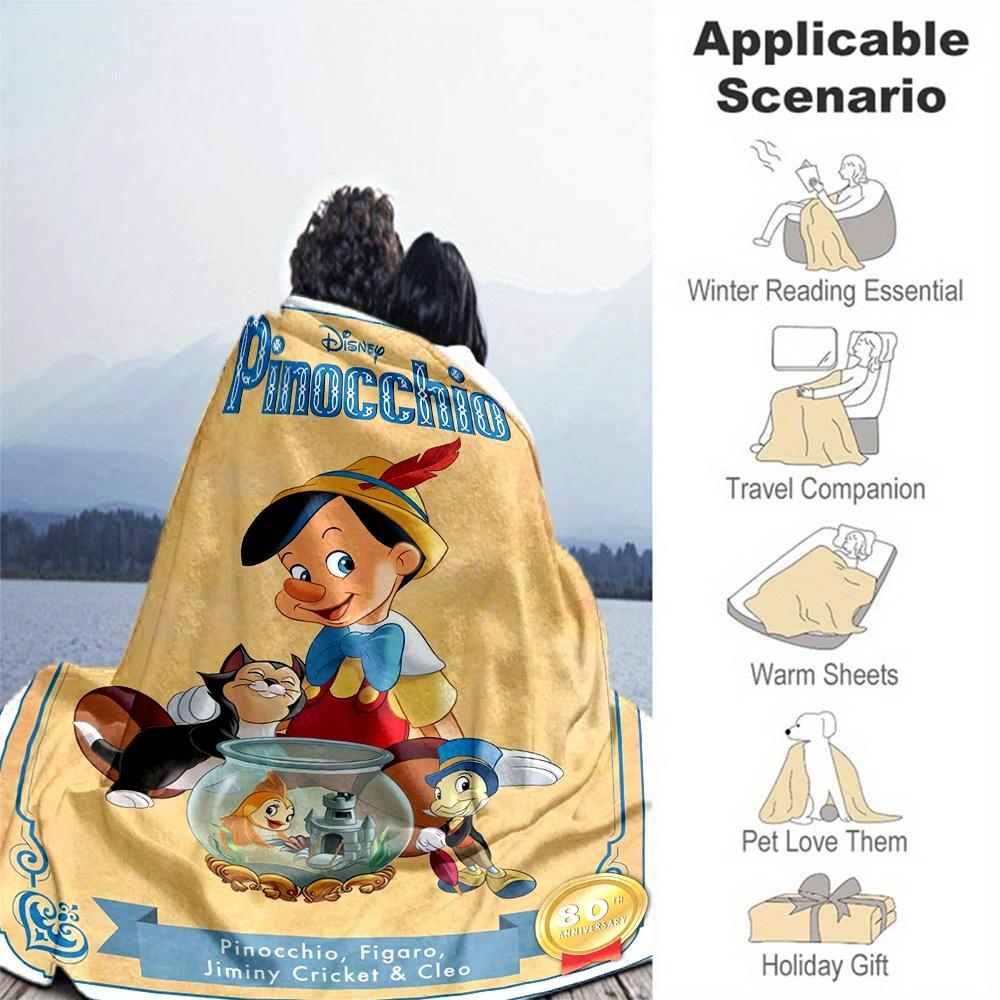 1pc, Pinocchio & Friends Blanket Seasonal Throw for All Seasons, Living Room, Travel, Outdoor Blankets, Camping