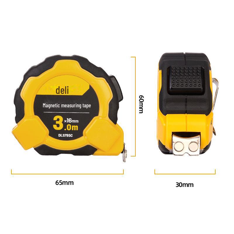 Deli Magnetic Tool Belt Tape Measure - High Precision, Stainless Steel, Available in 3m, 5m, 7.5m, and 10m.