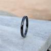 2mm Black Tungsten Rings, High Polished Men's Wedding Bands – Sleek, Durable, Stylish, Comfort Fit Design Free Custom Engraving