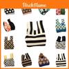 Vintage Knitted Handbag With Striking Color Block Design For Women