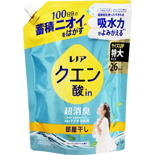 

P&G Lenoa Супер дезодорирующее средство для сушки в помещении с лимонной кислотой, Свежий зеленый, Очень большой, 730 мл