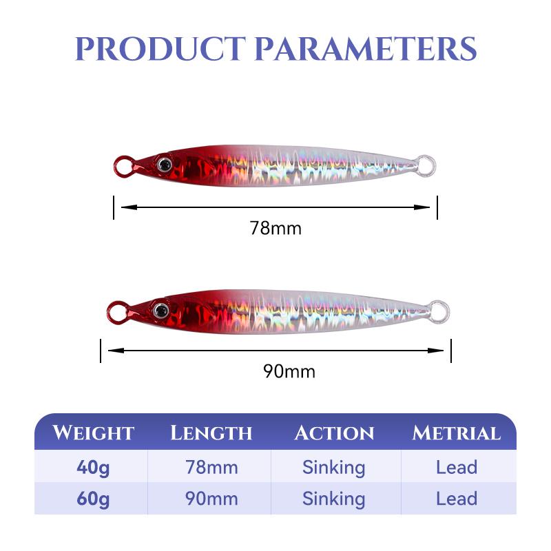 Kingdom Weit Casting Köder Angeln Metall Jig Löffel 40g 60g Künstliche Köder Jigging Fisch Seebarsch Angelköder Tackle