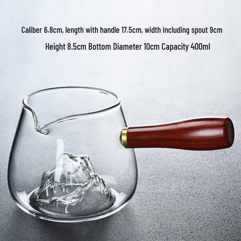 Qiwei Glass Tea Pitcher with Wooden Side Handle