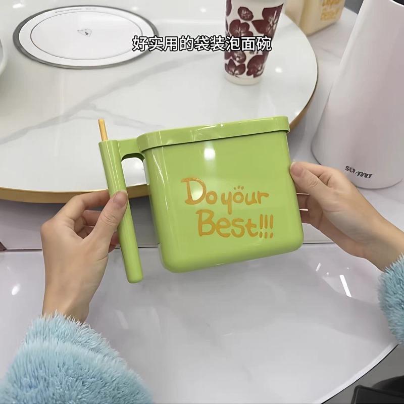 Lazy No Wash Instant Noodle Bowl Food Grade Material Direct-use Instant Noodle Bowl High-temperature Resistant Noodle Bowl Fork
