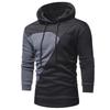 Men's Casual Patchwork Sports Sweatshirt Long Sleeve Hooded Pullover Top