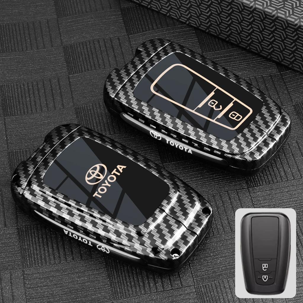 Zinc Alloy Leather Car Key Case Protective Case for Toyota CHR Hilux Fortuner BVNYTU7 Land Cruiser 200 Camry Corolla Crown RAV4 Highland