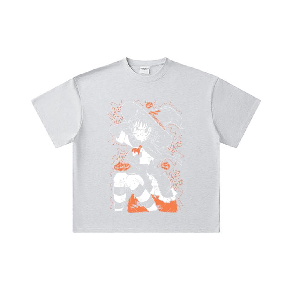 260 GSM Double Yarn 32 Count 100% Cotton HXH V11 Shizuku Halloween Print Unisex Heavy Cotton T Shirt