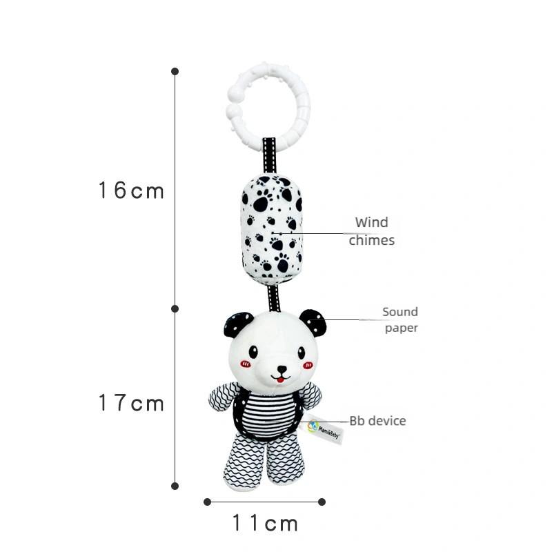 

Black White Plush Doll Baby Rattles Stroller Bed Crib Hanging Bell Visual Grab Ability Training Toy for Newborn Gift Infant