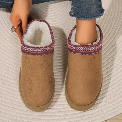 Spot Second Hair Thick-soled Snow Boots Women's Outer Wear Heightening Fleece Fur Integrated Bag Head Half Drag Large Size Cotton Shoes Women's Shoes