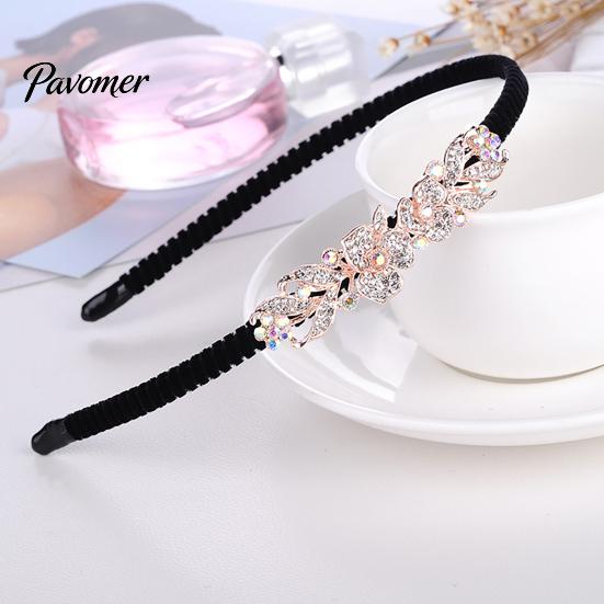Woman Headband Elegant Style Non Slip Headwear Hair Girl Hairband Hoop Band Flower Rhinestone Headdress Accessories