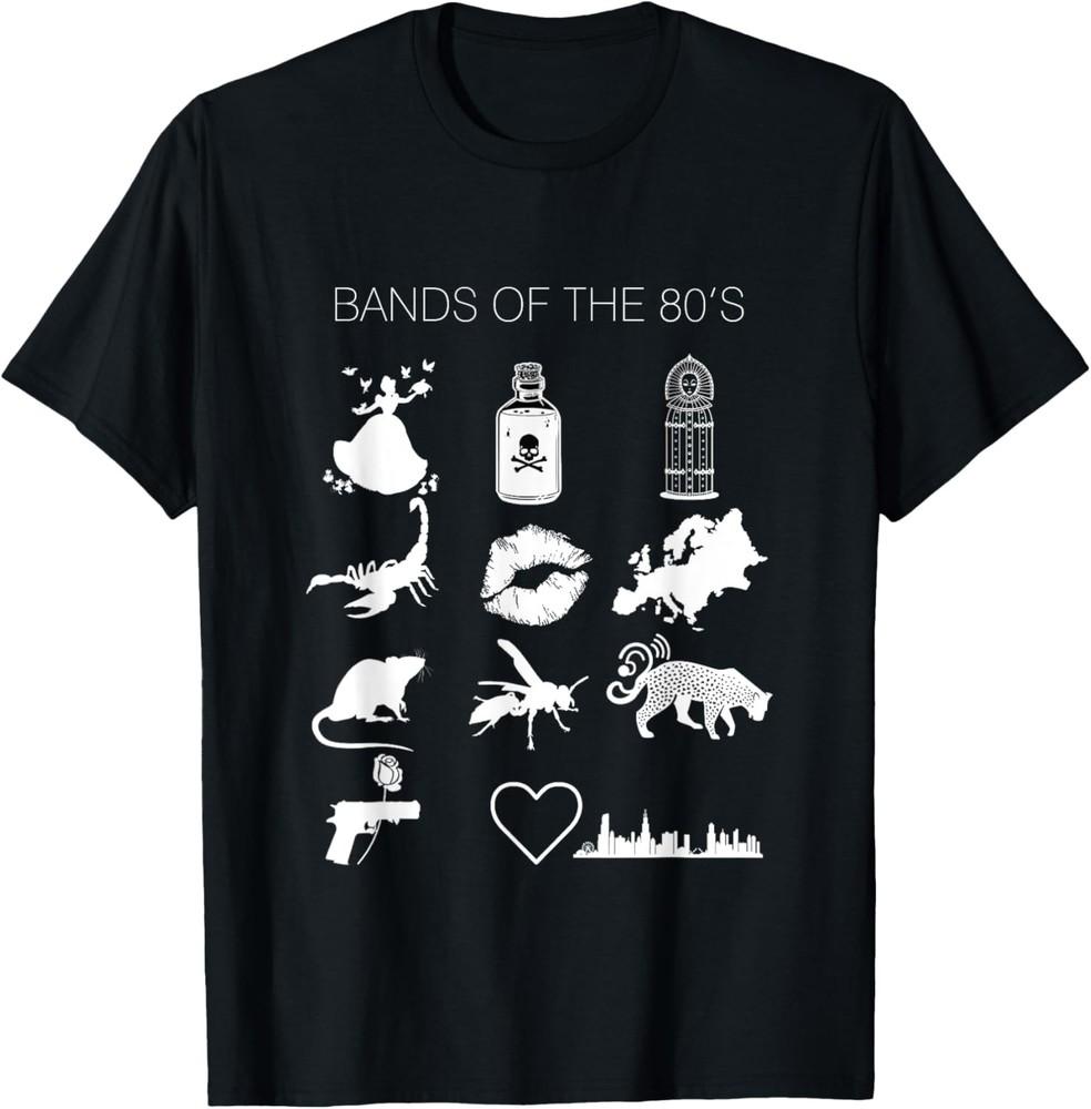 Funny Trendy Bands of the 80 s Hair Bands Rock Bands 1980 s T-Shirt Unisex T-Shirt M