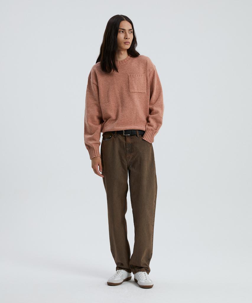 KNITTED Cashmere Wool Pocket Round Knit Dusty Pink