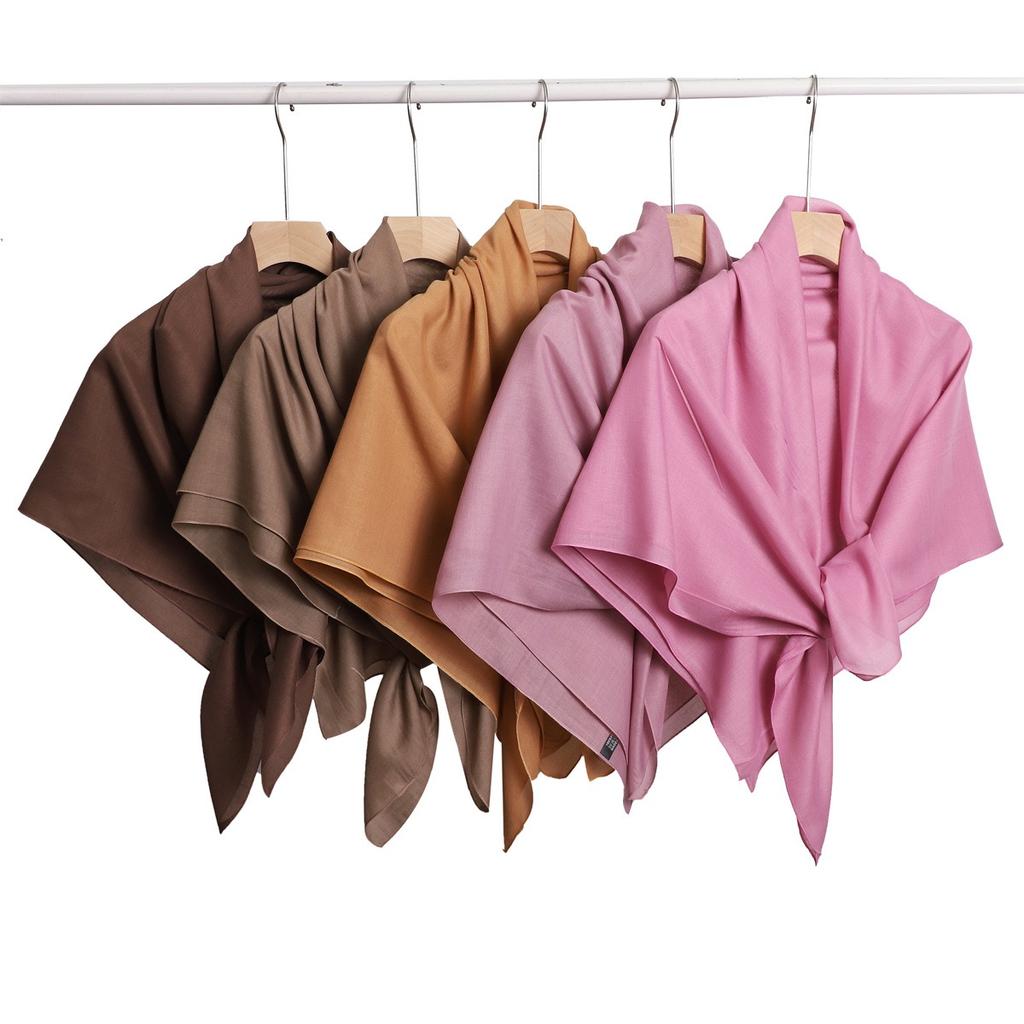 110x110cm Square Scarf - 100% Viscose Basic Style Versatile Headscarf Shawl for Women Warmth Solid Color Suitable Muslim Hijab
