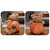 Cute Black Bear Doll with Pumpkin Clothes Earphone & Cloak Eggplant Stuffed
