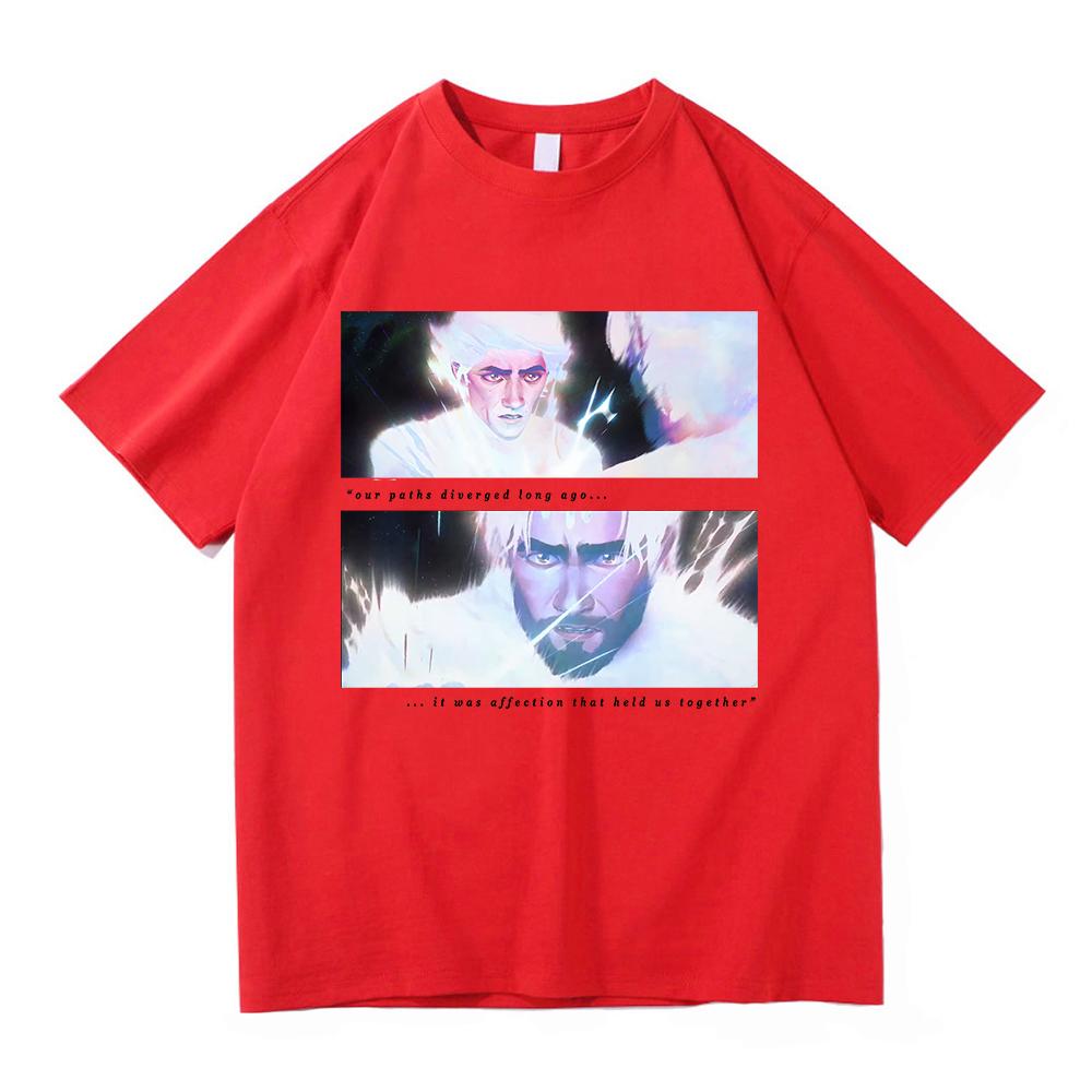 Jayce X Viktor Arcane T Shirt Hot Fashion Unisex Harajuku Jayvik TShirt Unisex Anime Unisexga High Quality Vintage Cotton Tees Shirts S