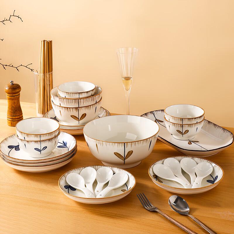Japanese Style Large Ceramic Soup Bowl Set