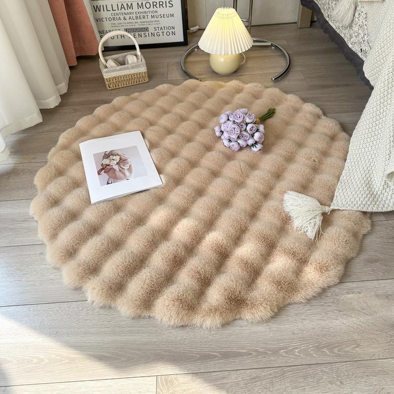 Round Plush Carpet Soft Imitation Rabbit