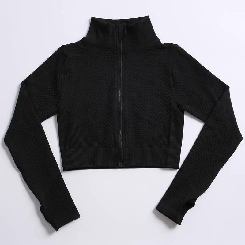 Plus Size Zipper Yoga Set: European/American Autumn/Winter Long Sleeve Fitness & Running Sportswear for Women