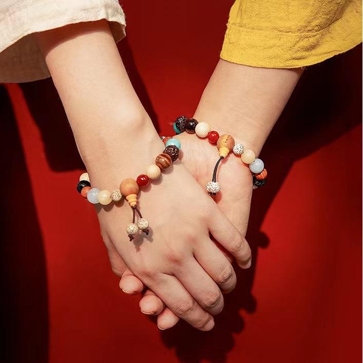 Lingyin Mountain 18-seed Bracelet, Holding the Natal Year Star and Moon Bodhi Buddha Beads, Enlightenment Bracelet, Chinese Feng Shui Bracelet.