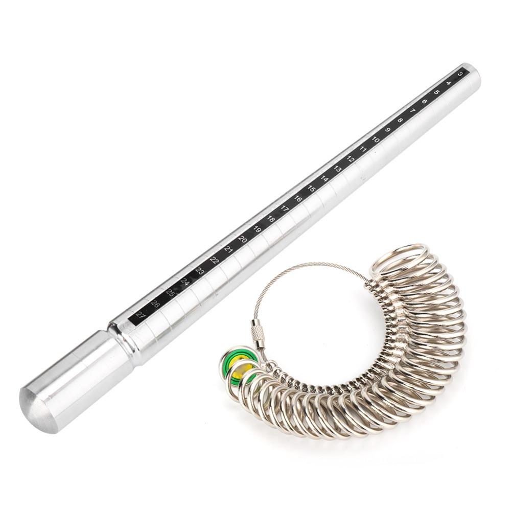 Silver Color Ring Sizer Japan Size Ring Gauge Professional Measuring Mandrel Stick  Jewelry Making