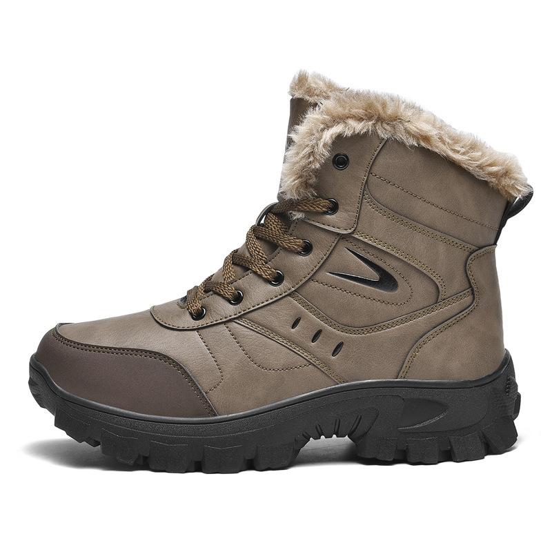 

Autumn and Winter Military Boots Tactical Boots 2025 Spot Outdoor Windproof Fleece Thickened Martin Snow Boots Men s Snow Boots 48 коричневий