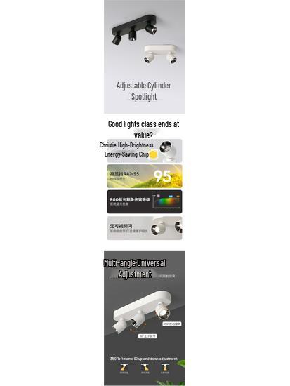 Adjustable Anti-Glare Folding Ceiling Spotlight with High Color Rendering for Household or Picture Lighting
