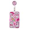 Cute Planet Plushie ID Card Holder with Slide Case & Lanyard for Phone and Access Cards