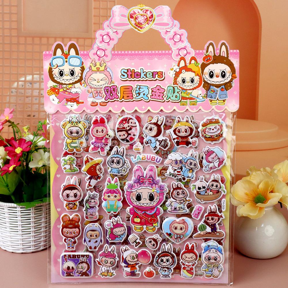Children's Cartoon Double-layer Three-dimensional Bubble Sticker