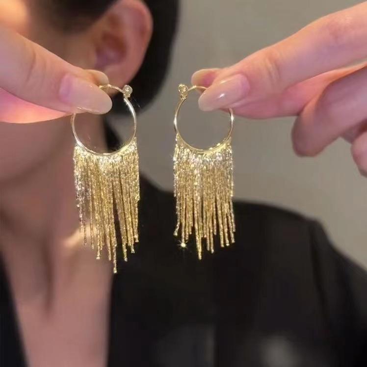 1 Pair Tassel Earrings, Long Temperament Earrings, Versatile And Fashionable Ear Accessories