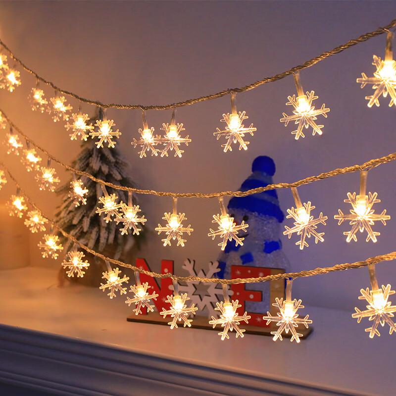 Outdoor Solar LED Snowflake String Lights