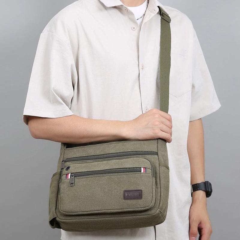 New Tool Kit Industrial Work Bag Wear-resistant Construction Site Shoulder Bag Messenger Bag Large-capacity Multi-Compartment Travel Bag Canvas Bag