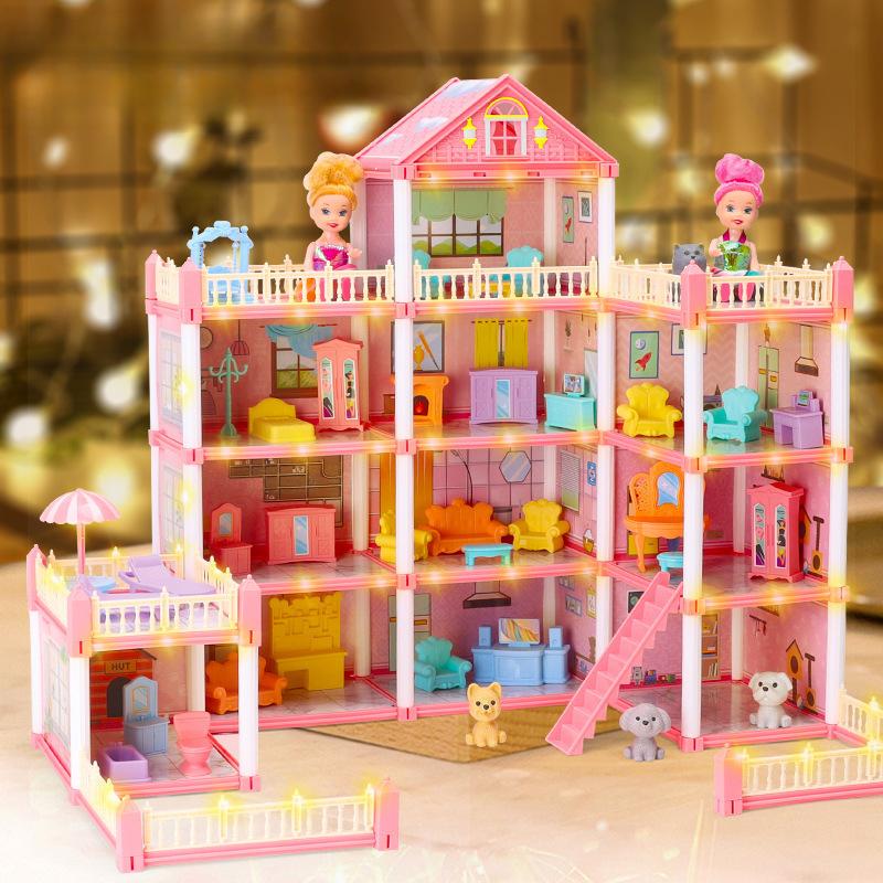 Diy Doll House Children Dream Princess Big Castle Villa Birthday Gift Play House Toys