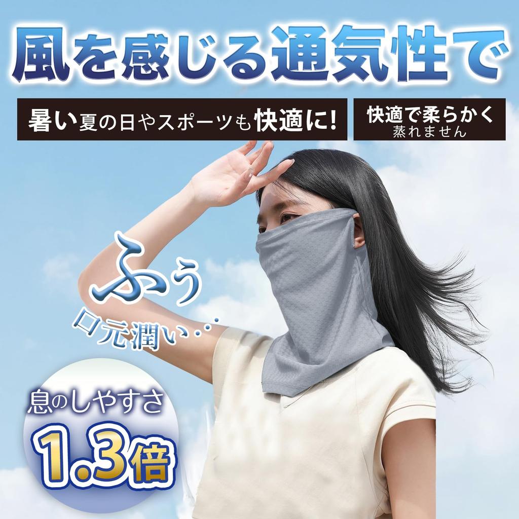 Ichiki Ryohin for Summer 2025 Almost Face Face Guard UV No Ear for Men and Outdoor UV 1 Count [Improved - Weightless] Cover, Sunshade, [Patent