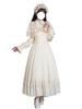 MODKOKU Gothic Lolita Neat and Ribbon Waist Ruffled Long Girly Halloween Long Size S Cape-Style Dress, Women's, Style, Clean, Lace, Lace-Up Dress,