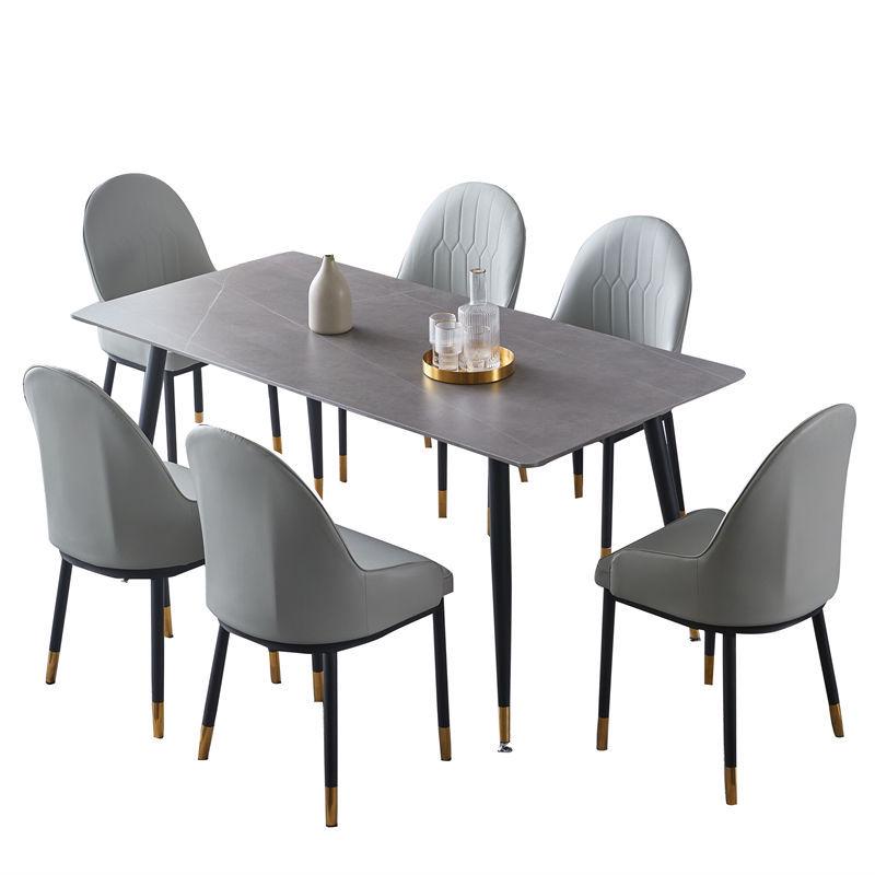 Modern Minimalist Italian Rock Slab Dining Table Set for Small Apartments