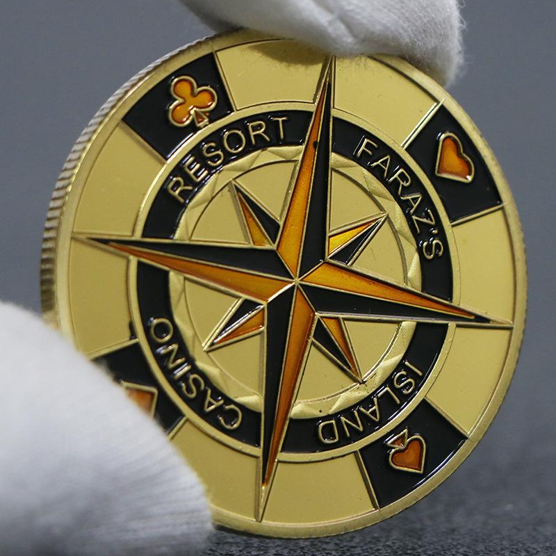 Moneta pokerowa Clover Lucky, POWODZENIA, Medale pamiątkowe, dekoracyjne monety decyzyjne, metalowe odznaki, prezent świąteczny, wypełniacze do pończoch