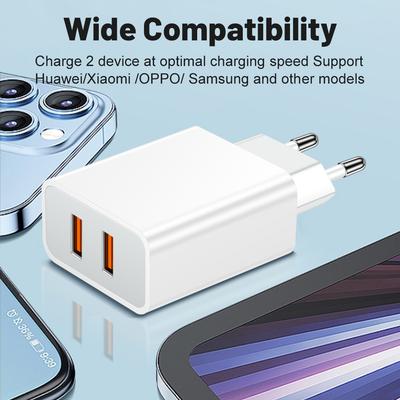 2.4A 2 USB Fast Charger Mobile Phone EU/US/UK Plug Wall Adapter Charging Travel Chargers For Samsung  Xiaomi