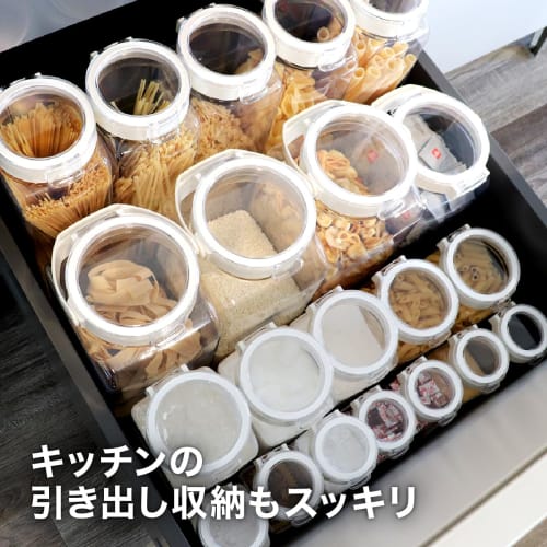 [.co.jp Exclusive] [Official] Takeya Freshlock White Storage Containers, Set of 4, Square, 500ml, with Spoon, Airtight, Refrigerator-Safe, Perfect for