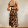 Spring New Women's Clothing Leopard Print Sleeveless Backless Lace-up Fashionable Dress