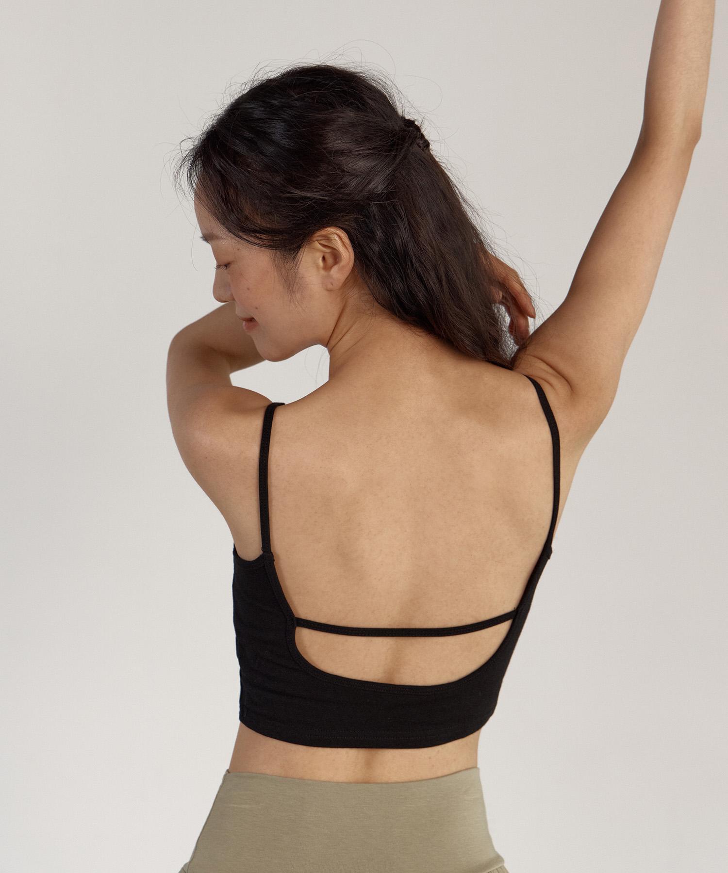 Diyani Sashi Backpoint Bra Top (Dark Black) S