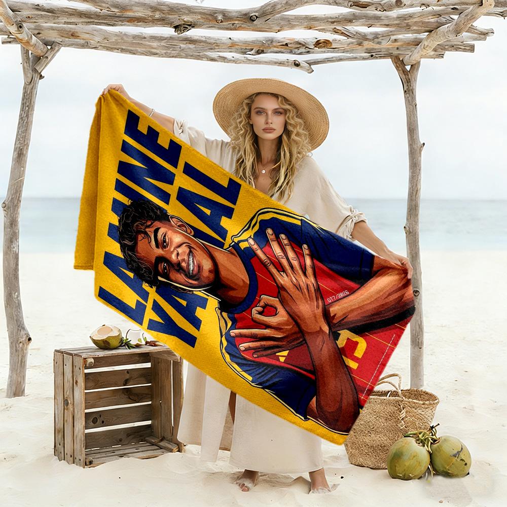 Lamine Yamal Football Player Celebration Beach Towel Soft Durable Quick-Dry Comfortable Lightweight